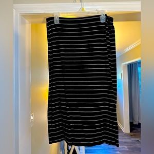 Black and white striped skirt